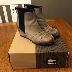 Sorel Lea Wedge Dark Grey Size 8